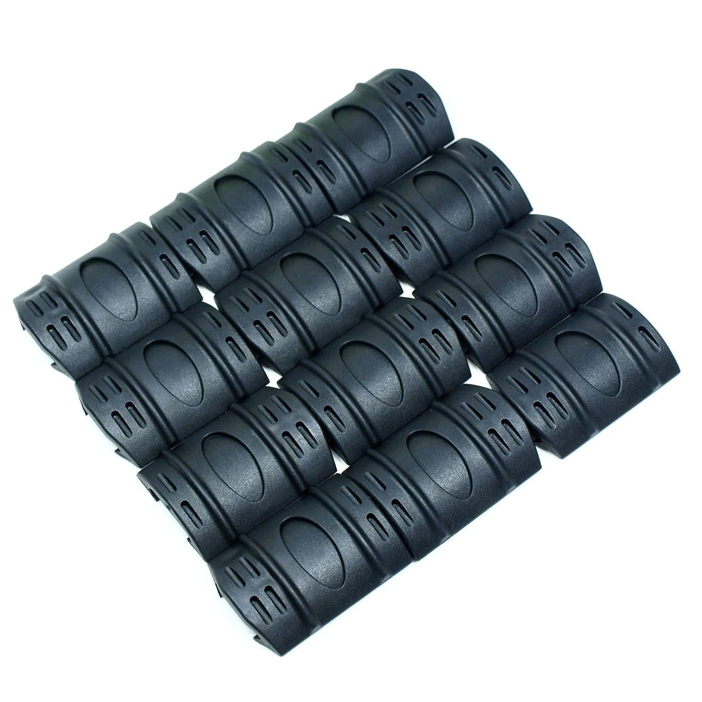 20mm NBS Rubber Rail Covers (12 Pack) - Black