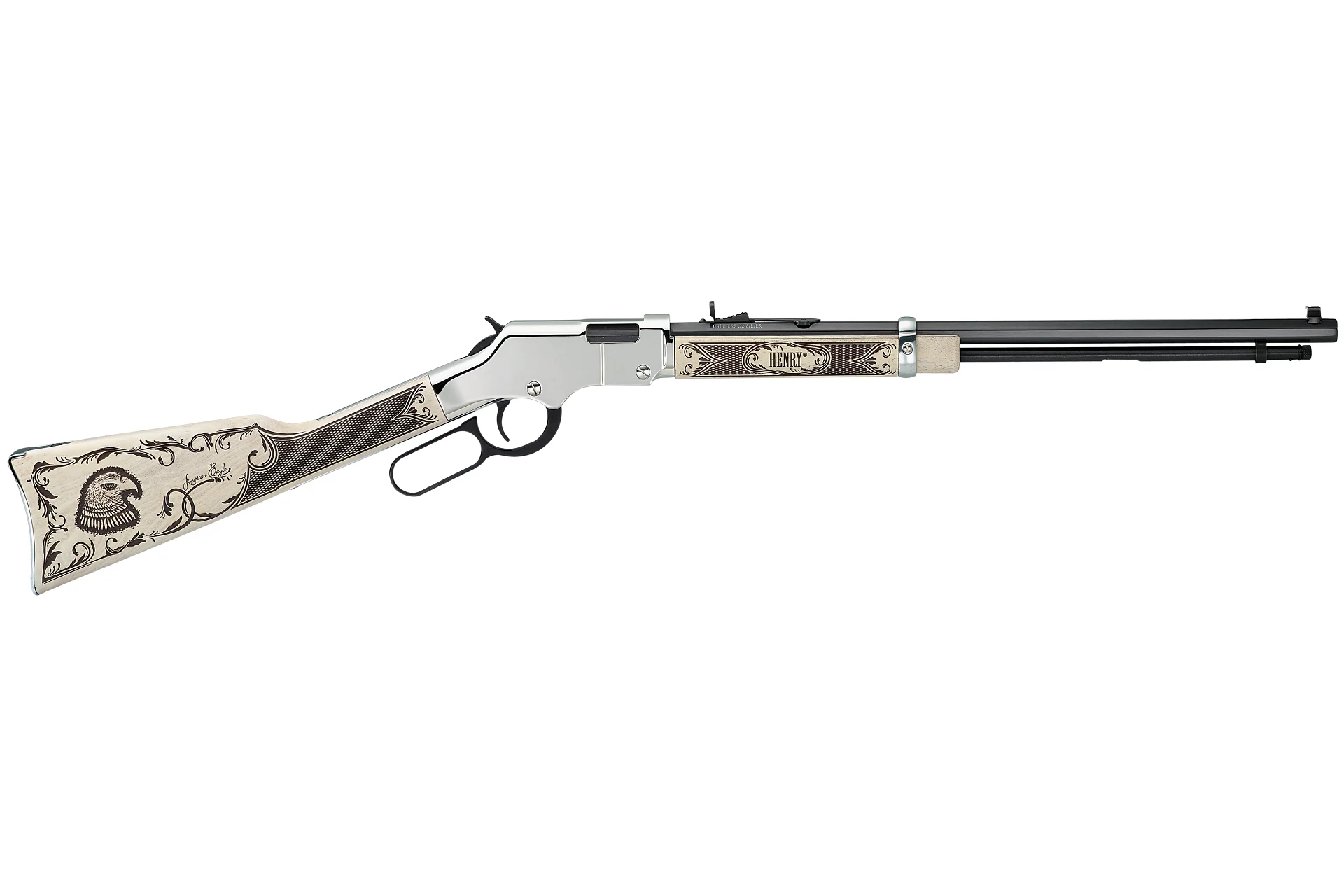 Henry Repeating Arms Golden Boy Silver American Eagle Rifle: Lever Action 22LR Length 38.5