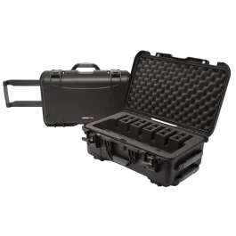 NANUK (PLASTICASE INC) Black Polymer Handgun Case: Airline Approved, Waterproof, Latches & Closed-Cell Foam Padding 9356UP1