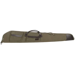 Heritage Cases Lockable Olive Shotgun Case - 52 Canvas with Leather Trim 54352