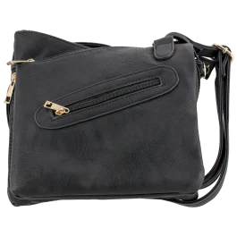 Bulldog Cross Body Purse Black Smooth Leather Handgun Shoulder Purse BDP030