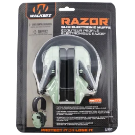 Walkers Razor Slim Green Electronic Ear Muffs