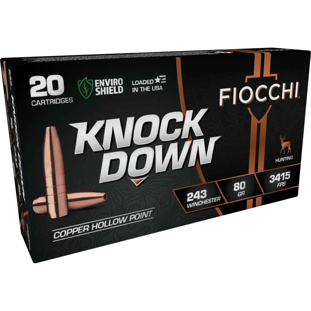 Fiocchi Knock Down 243 Win. 80 gr Copper HP — 20 rd