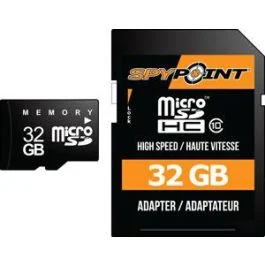 Spypoint Black 32GB Micro SD Memory Card for Pictures and Video