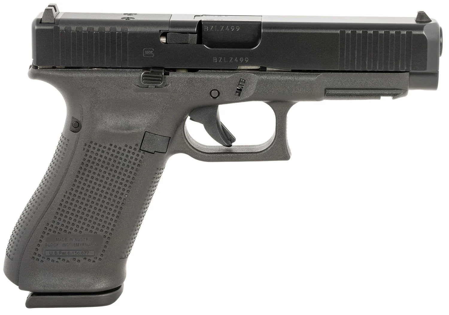 Glock PA475S203MOS G47 Gen5 Full Size 4.49" 9mm Luger 17+1Rd, Black nDLC MOS Cut/Serrated Slide, Poly Frame, Ambidextrous - 150401