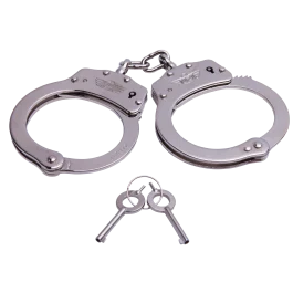 Uzi Silver Stainless Steel Double-Locking Handcuffs