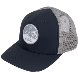 Glock Snapback Born in Austria Hat, Adjustable (Navy/Gray)