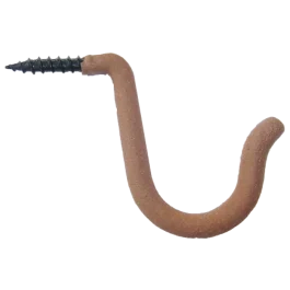 HME Accessory Hook Single Prong Rubber Coated Brown Steel