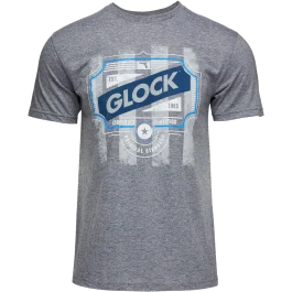 Glock Men's Blue Line Logo T-Shirt, Size XL (Gray)
