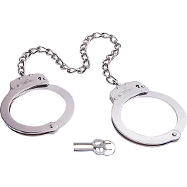 UZI Silver Twist Chain Leg Iron Cuffs