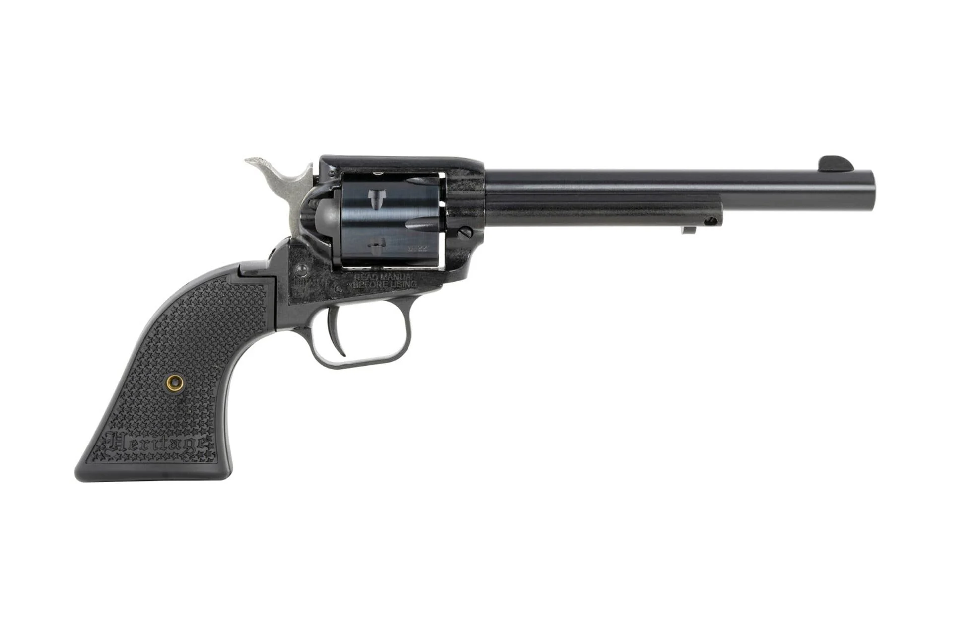 Heritage Mfg RR22MB6PG Rough Rider 22 LR/22 WMR 6 Shot, 6.50", Black Polymer Grip, Hammer/Thumb Safety, Exposed Hammer - RR22MB6PG