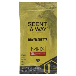 Hunters Specialties ScentAWay Odorless Dryer Sheets 15 Pack