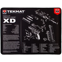 TekMat Springfield XD Ultra 20 Black White Cleaning Mat