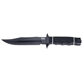 SOG Tech Bowie Black TiNi Kraton Handle Knife