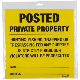 PackAllen No Trespassing Sign 12-Pack