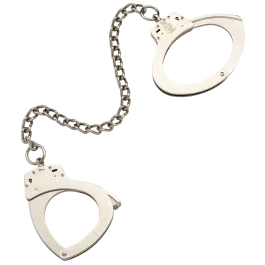 Smith & Wesson 1900 Oversized Nickel Leg Irons with 14 Chain