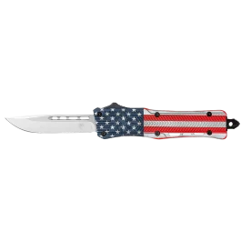 CobraTec CTK1 American Flag OTF Knife D2 Steel Blade