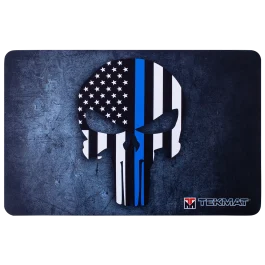 TekMat Punisher Blue Line Gun Cleaning Mat 17x11 Black White Blue