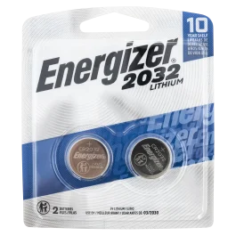 Energizer CR2032 Lithium Coin Cell 3 Volt Battery, 2 Pack