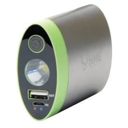 HME Rechargeable Hand Warmer Flashlight Dual Temperature Silver