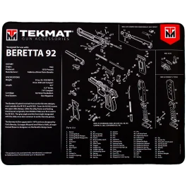 TekMat Ultra 20 Beretta 92 Cleaning Mat Black White