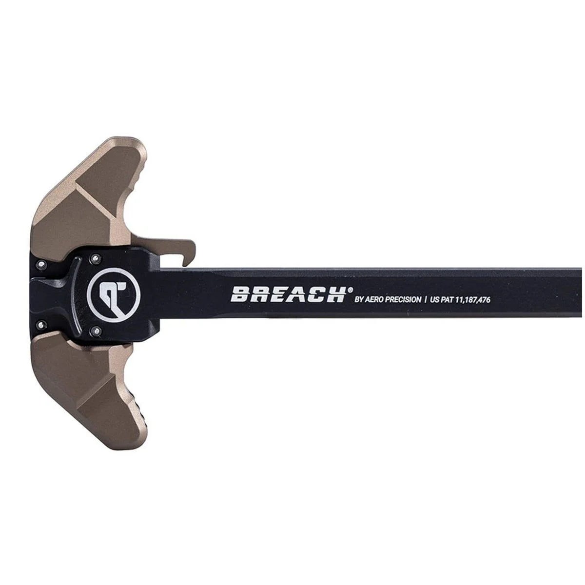 Aero Precision AR-10 Breach Ambi Charging Handle w/ Small Lever - Black/Kodiak Brown - APRA700340C