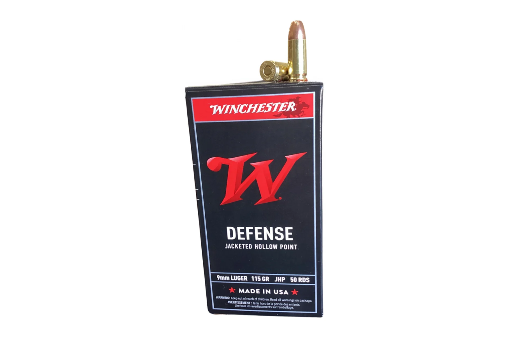 Winchester Jacketed Hollow Point 9mm Ammo 115 gr 50 Round Box - USA9JHP