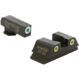 Green YellowTritium 3 dot sight set white outlines for Glock 42-43
