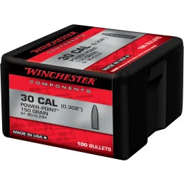 Winchester Ammo .30 Cal 150 gr Power Point Projectiles 100ct