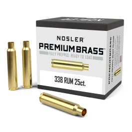 Nosler Premium Unprimed Brass Rifle Cases 338 RUM 25ct