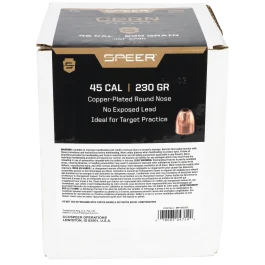 Speer Copper Plated .45 Cal 230gr Round Nose Projectiles 500ct