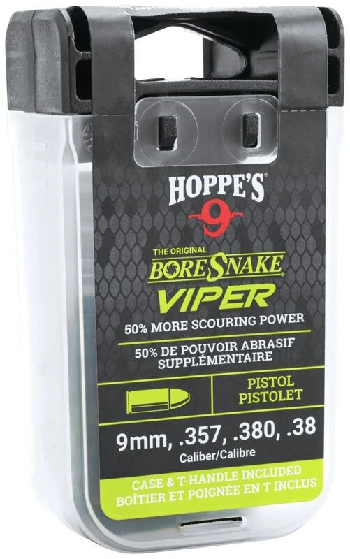 Hoppes The BoreSnake Viper Den with Case & T-Handle - Pistol & Revolver 44, .45 Caliber - HOP24004VD