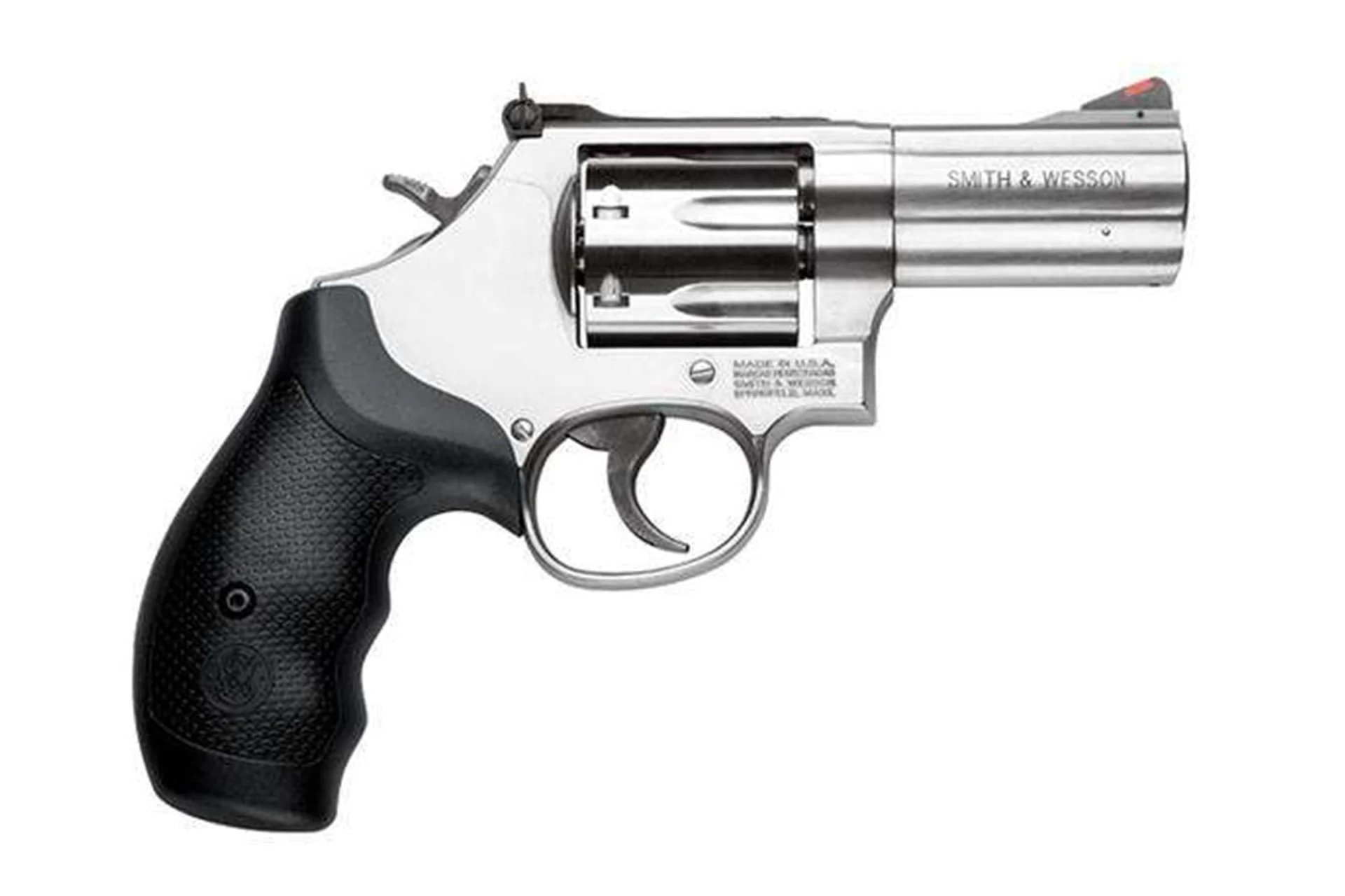 S&W Model 686 Plus 3" 357Mag Revolver, L-Frame, Stainless, Satin Finish, Silver, Rubber Grips, Adjustable Rear Sight, 7 Rd *BLEM* - *SW164300BLEM