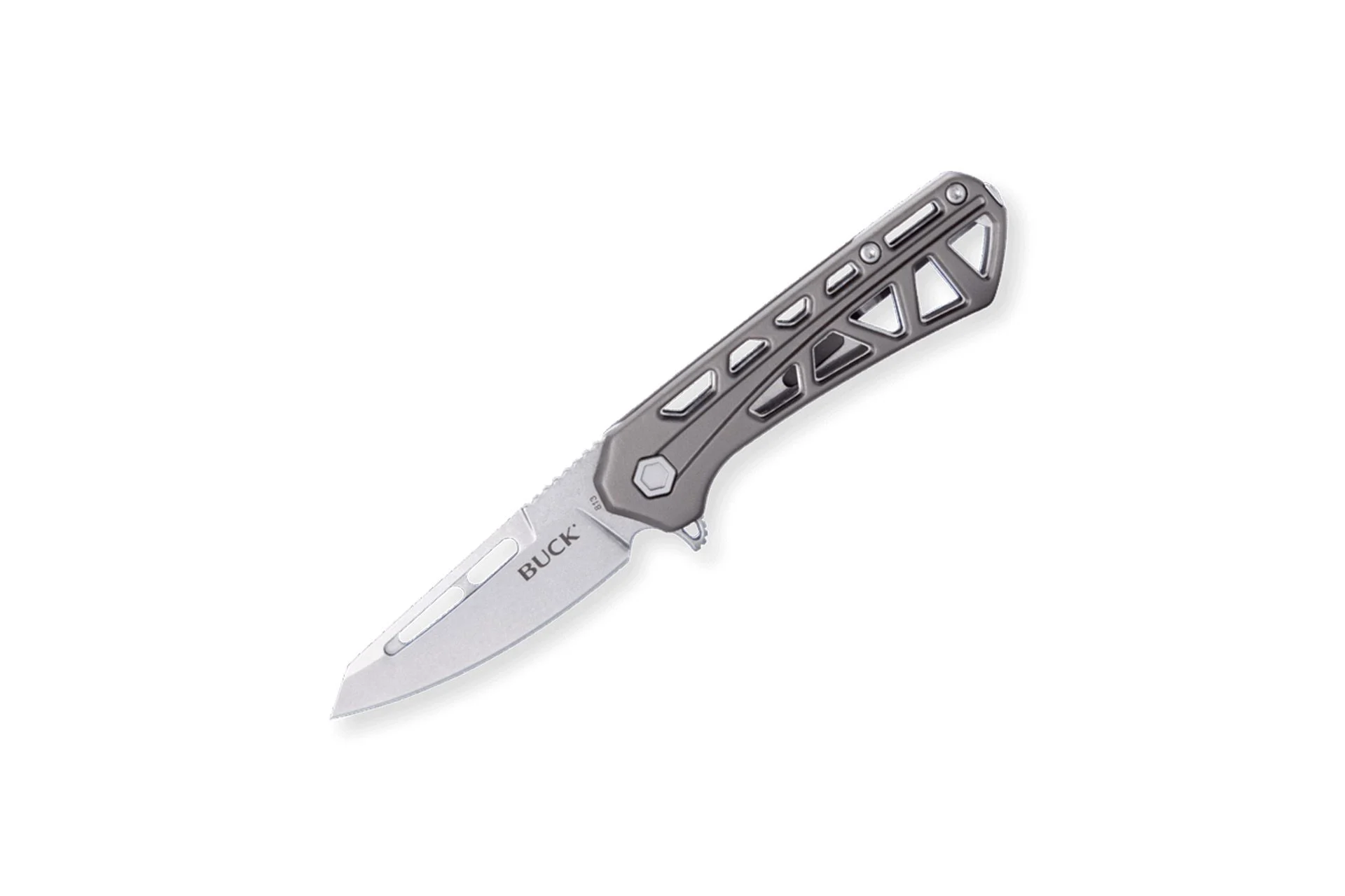 Buck Knives Trace Folder Small Gray Handle Tanto Blade - 0813GYS-B