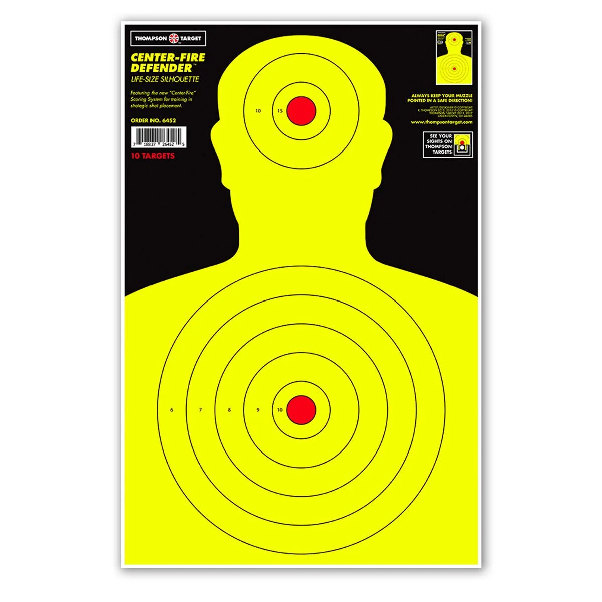 Thompson Center-Fire Life Size 12.5"x19" Silhouette Targets - 10 Pack - 6452-10