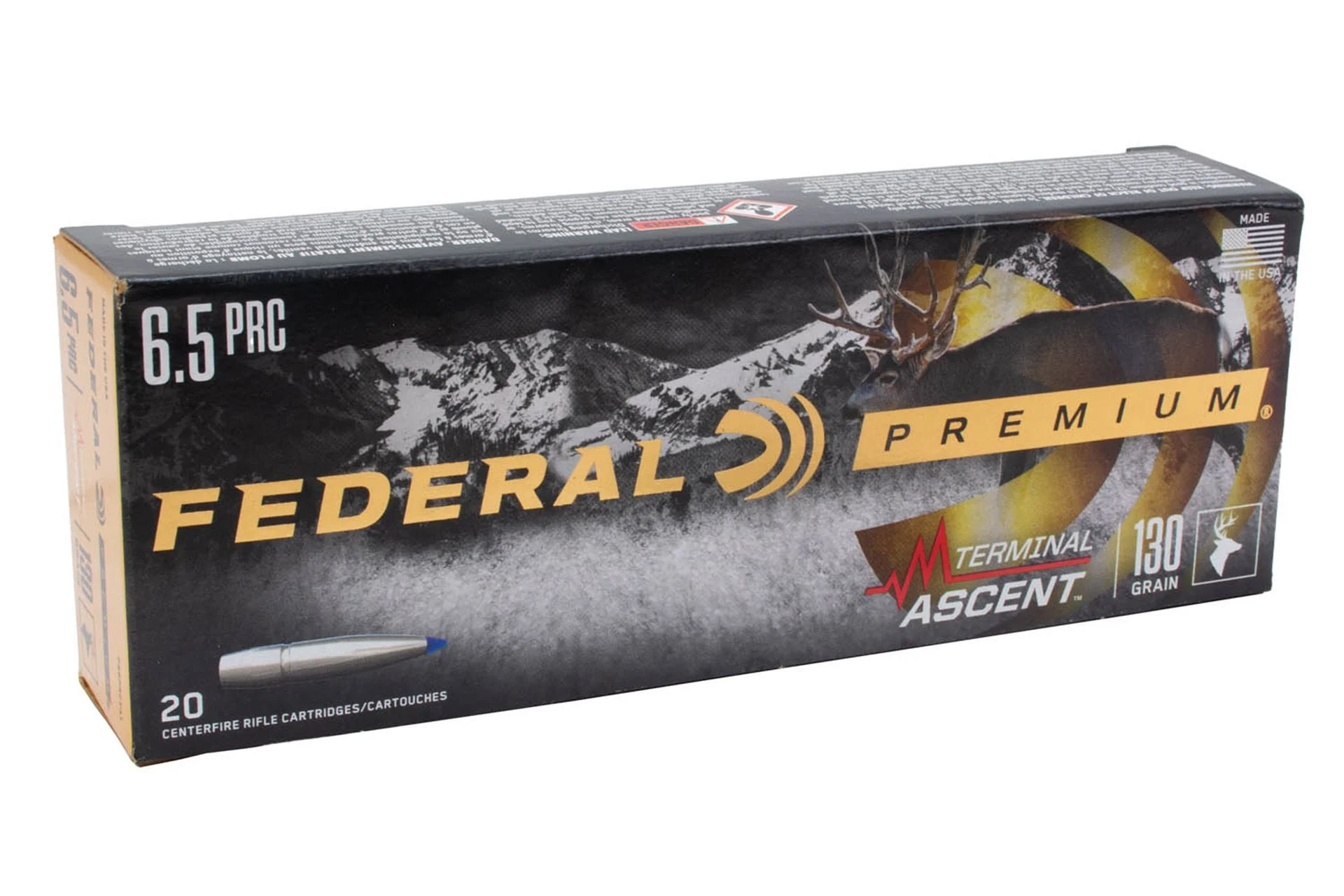 Federal P65PRCTA1 Premium Terminal Ascent 6.5 PRC 130 gr Terminal Ascent Rifle Ammo - 20 Rounds - P65PRCTA1