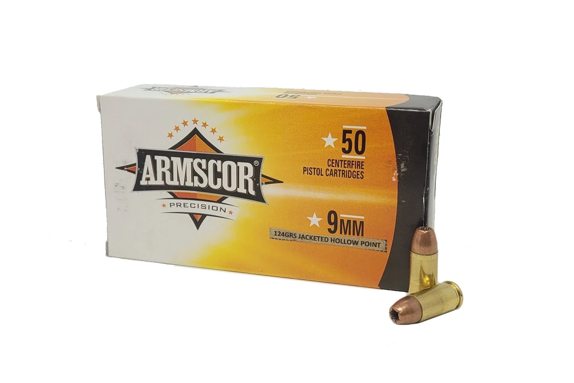 Armscor Precision 9mm ARM50036 124 Grain JHP Handgun Ammo - 50 Rounds - 50036