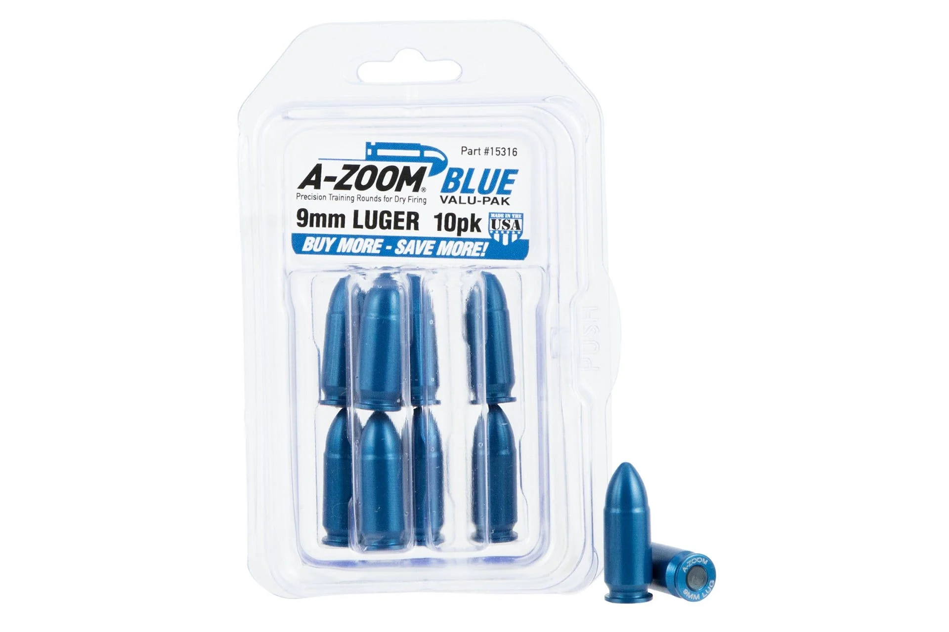 A-ZOOM SNAP CAP 9MM BLUE - 15316