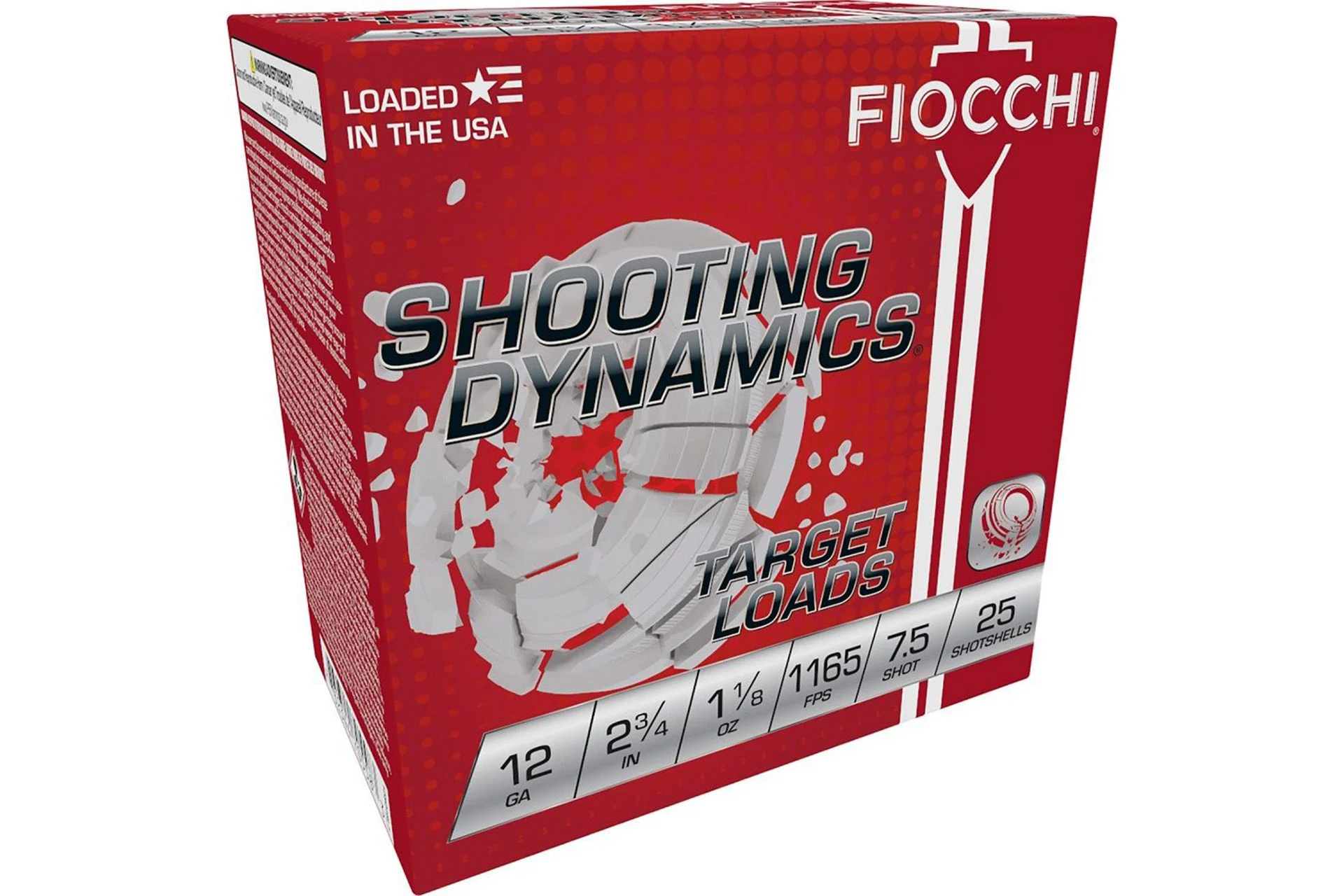 Fiocchi 12SD18L75 Shooting Dynamics Target 12 Gauge 2.75" 1 1/8 oz 1165 fps 7.5 Shot Shotgun Ammo - 250 round case - 12SD18L75
