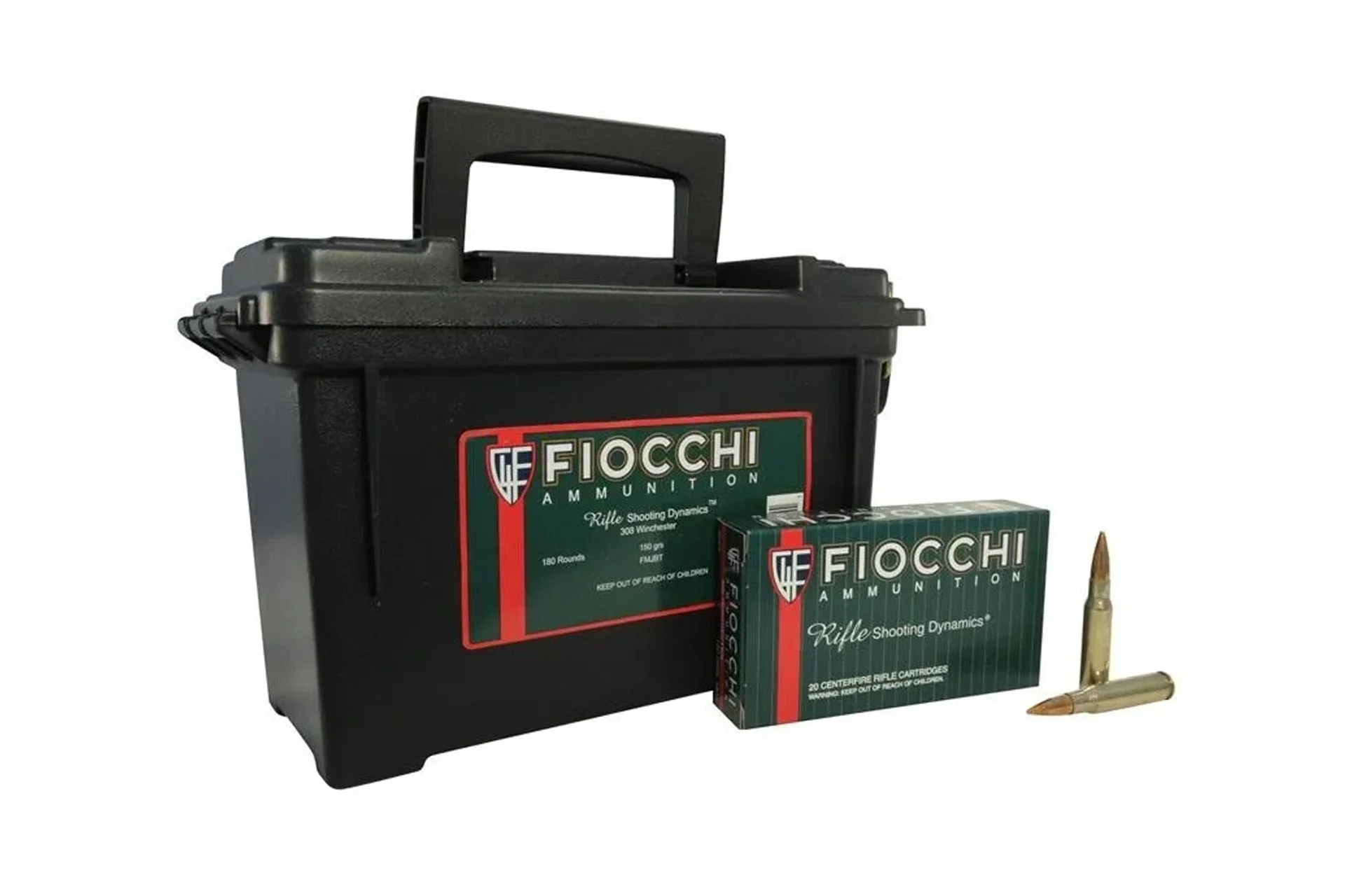 Fiocchi 308FA Shooting Dynamics 308 Win 150 gr FMJBT Rifle Ammo - 180 round case - 308FA