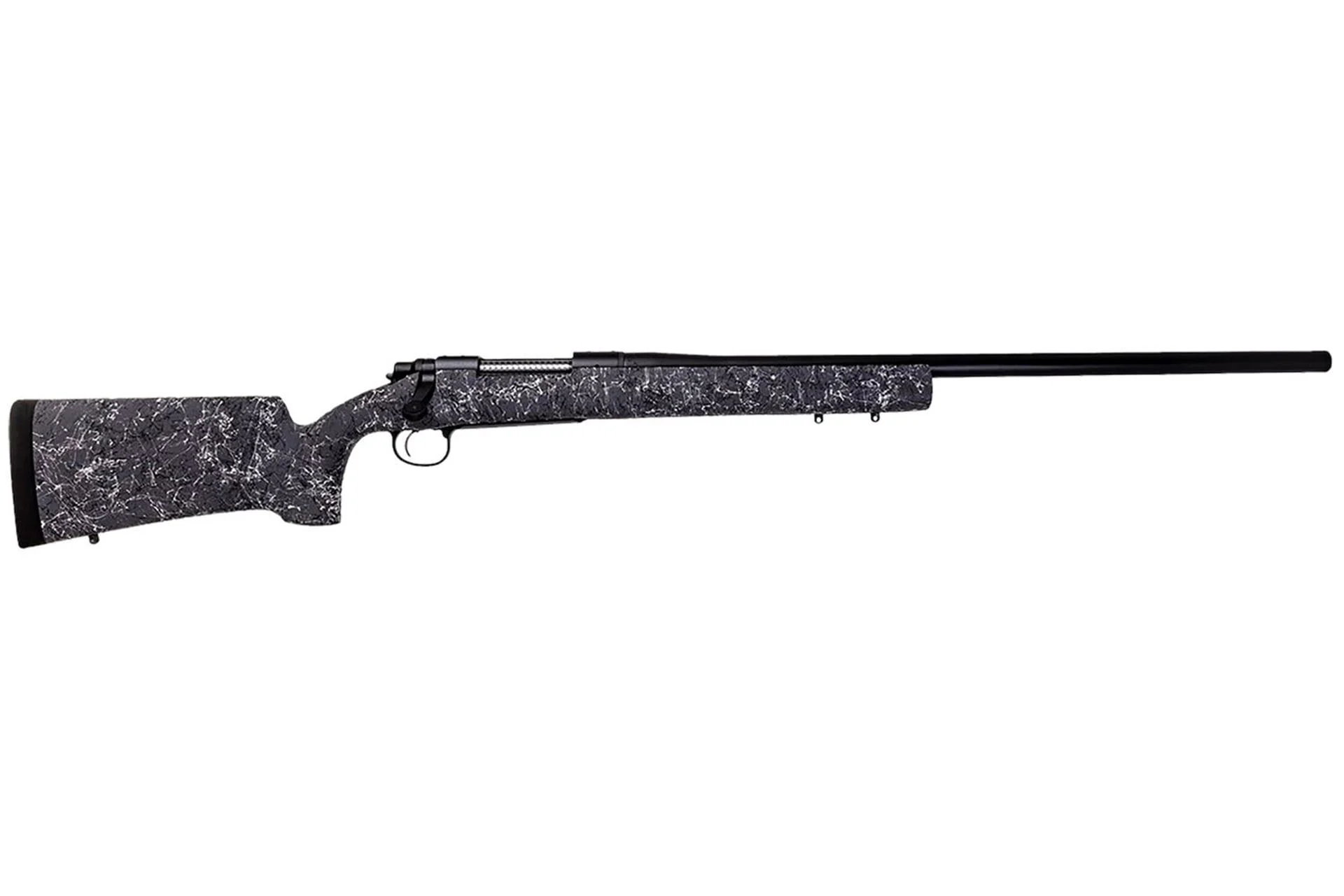 Remington 700 Long Range 6.5 Creedmoor Bolt Action Rifle - 4 Rounds, 26" Barrel, Black/Gray Webbing Stock, Blue/Black - R84170