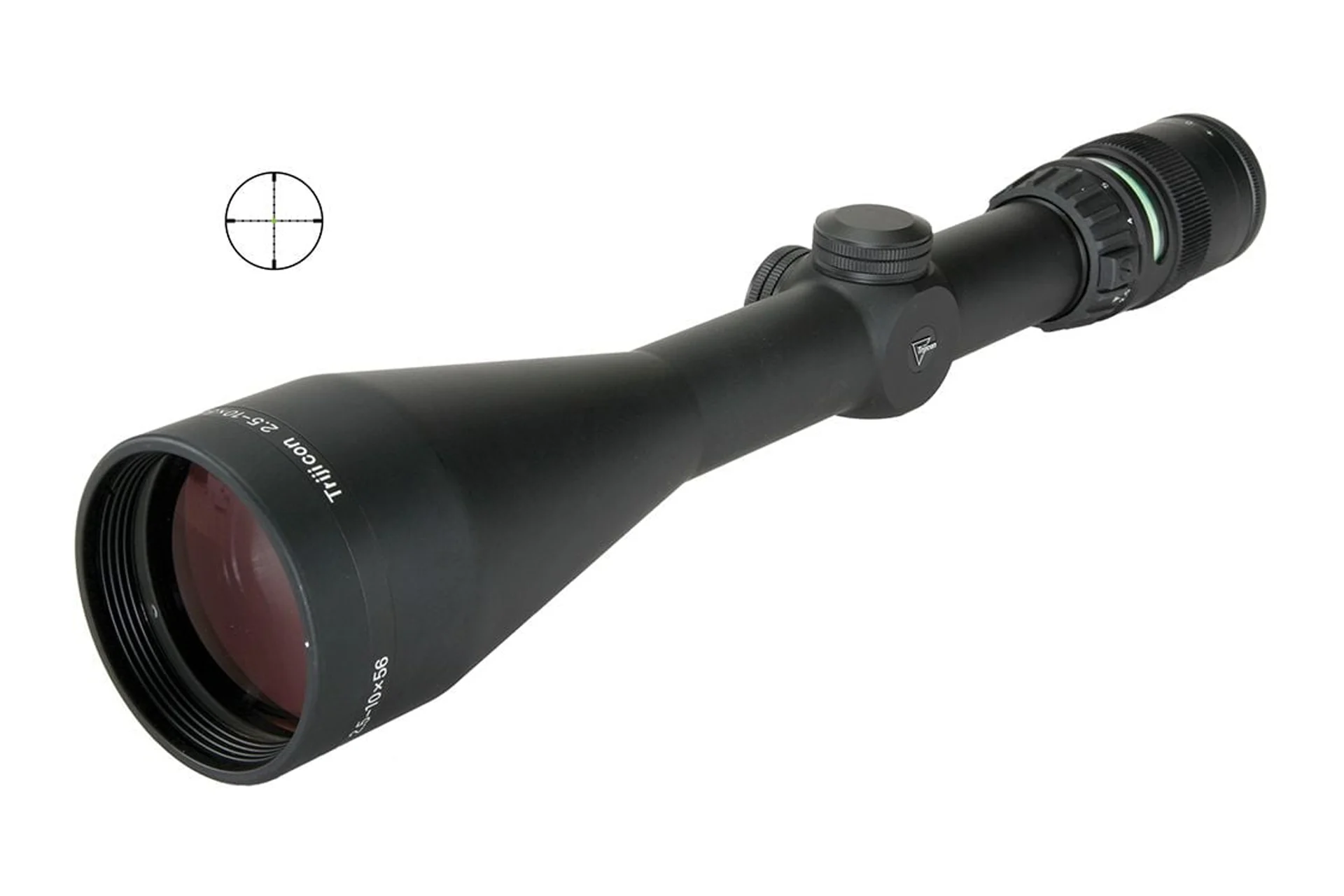 Trijicon 200028 AccuPoint 2.5-10x56 30mm SFP Green Dot Riflescope - Mil-Dot Crosshair w/ Green Dot - 200028