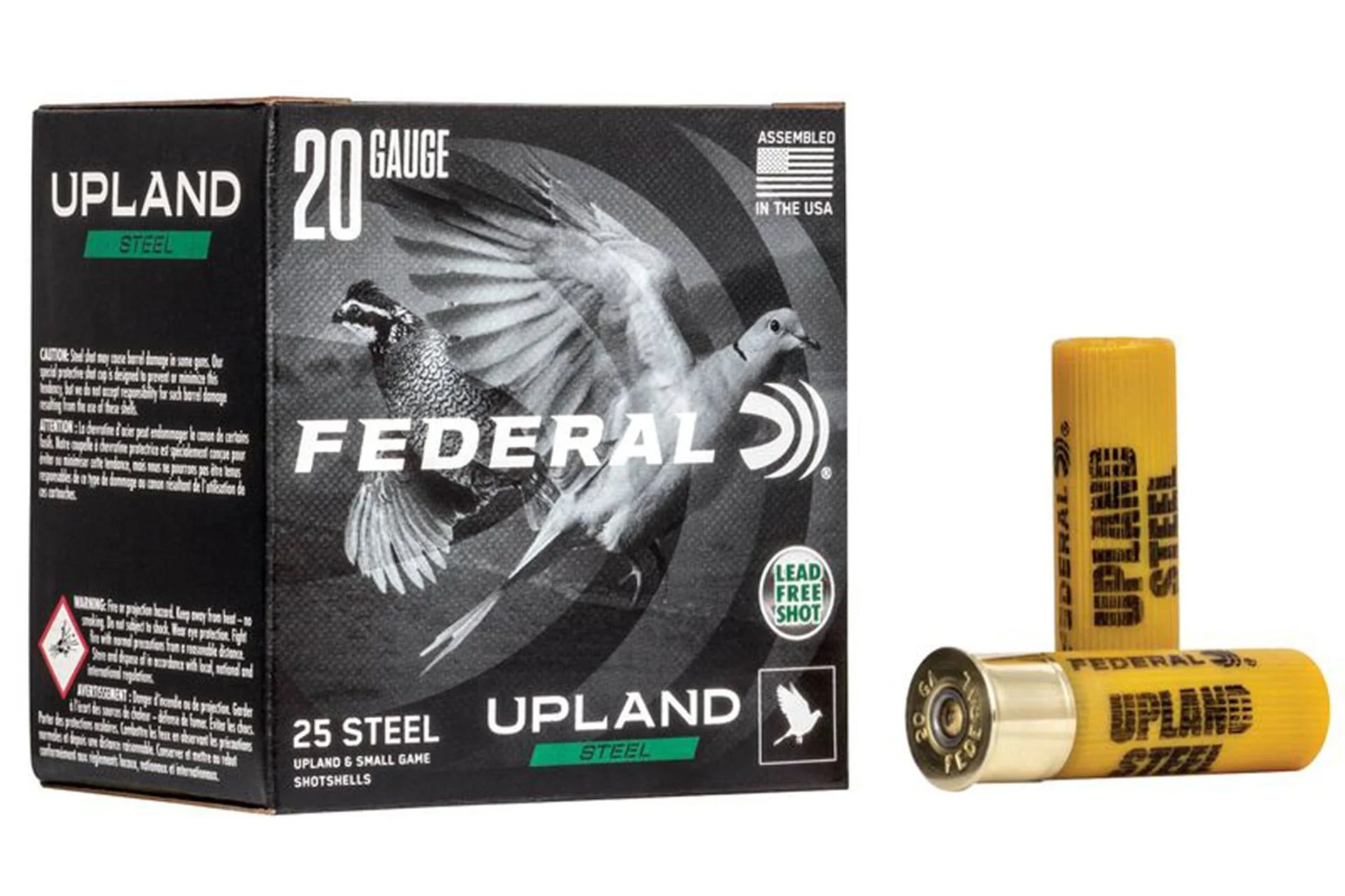Federal USH206 Upland Steel 20 Gauge 2-3/4in #6 3/4oz Upland Shotshells - 25 Rounds - USH206