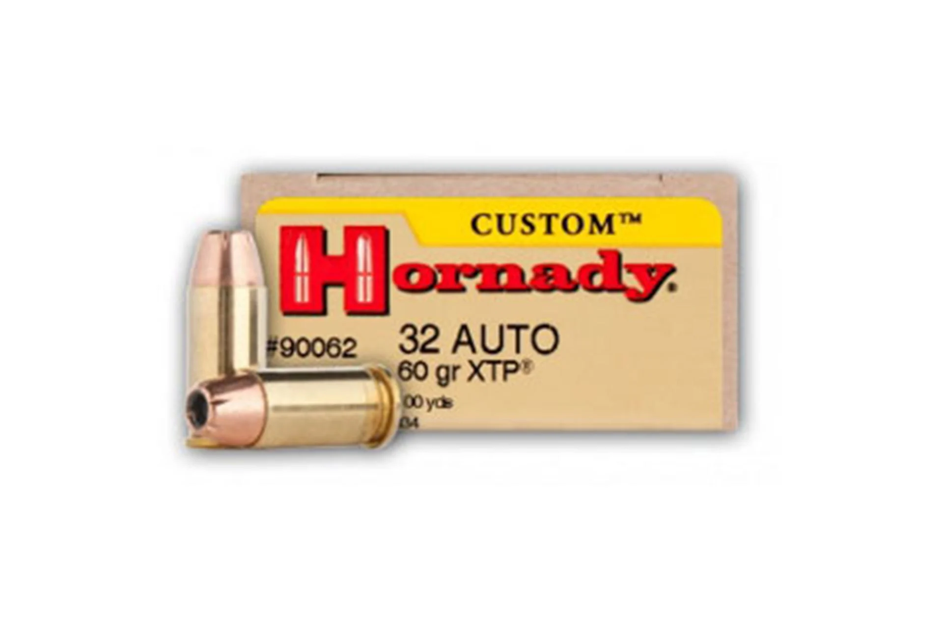 Hornady Custom 32 ACP Auto Ammo 60 Grain XTP Jacketed Hollow Point 25 Rd - 90062