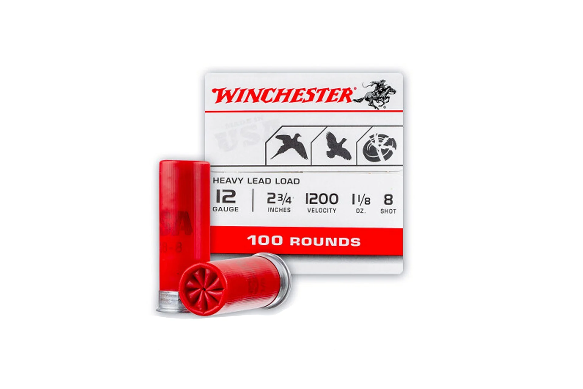 Winchester XU128 Super-X Game Load Ammunition 12 Gauge 2-3/4" 1 oz #8 Shot Shotgun Ammo - 200 Rounds - U128