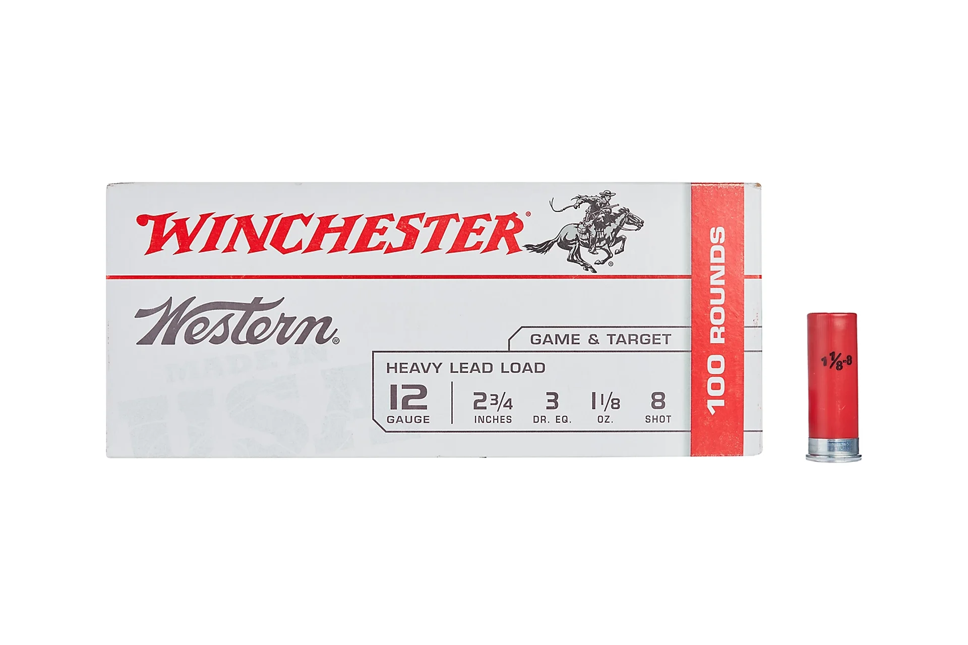 Winchester XU128 Super-X Game Load Ammunition 12 Gauge 2-3/4" 1 oz #8 Shot Shotgun Ammo - 100 round box - XU128