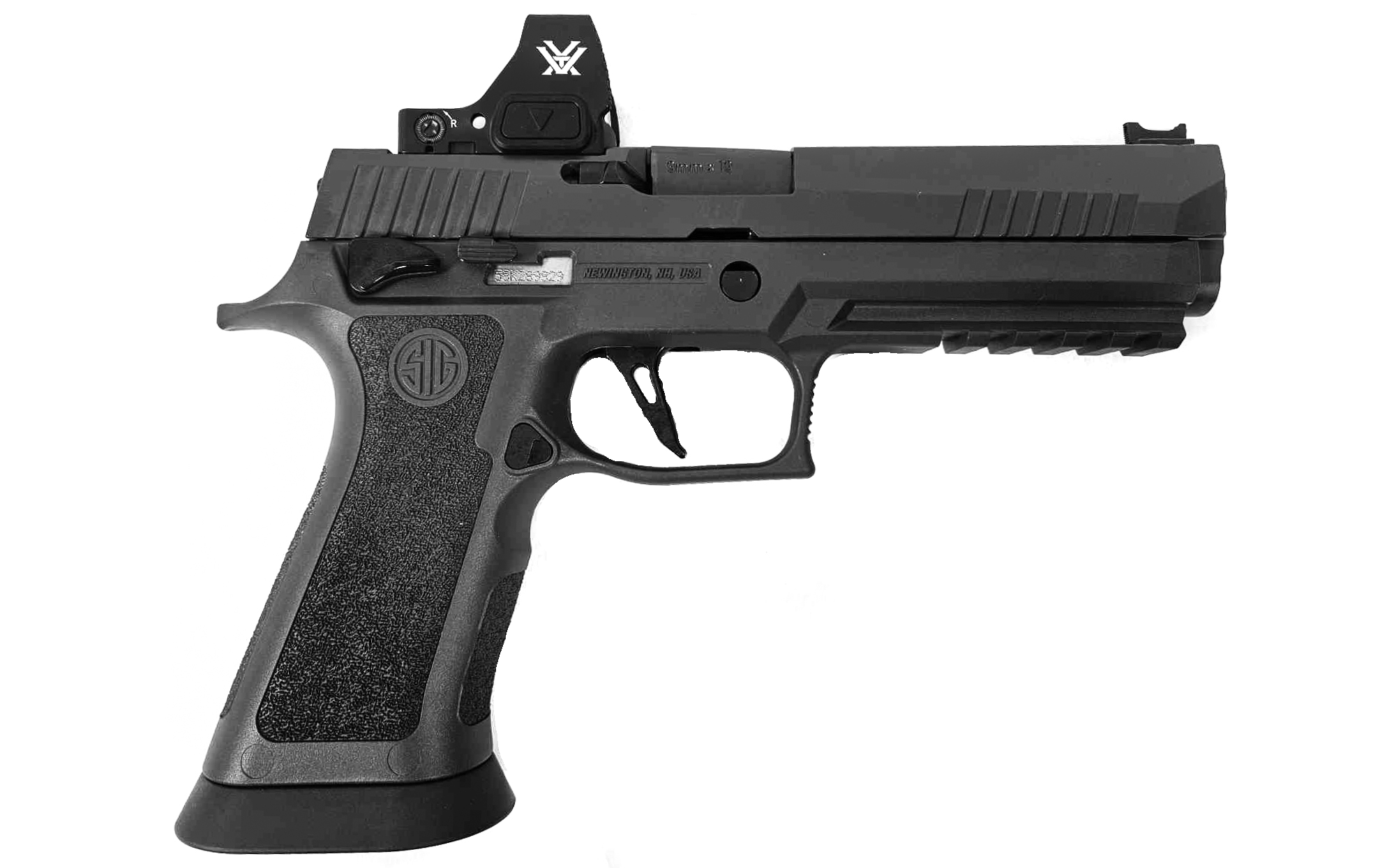 SIG Sauer P320 XFIVE Legion 5" 10rd 9mm CA Compliant Pistol With Vortex Defender ST 6 moa Red Dot