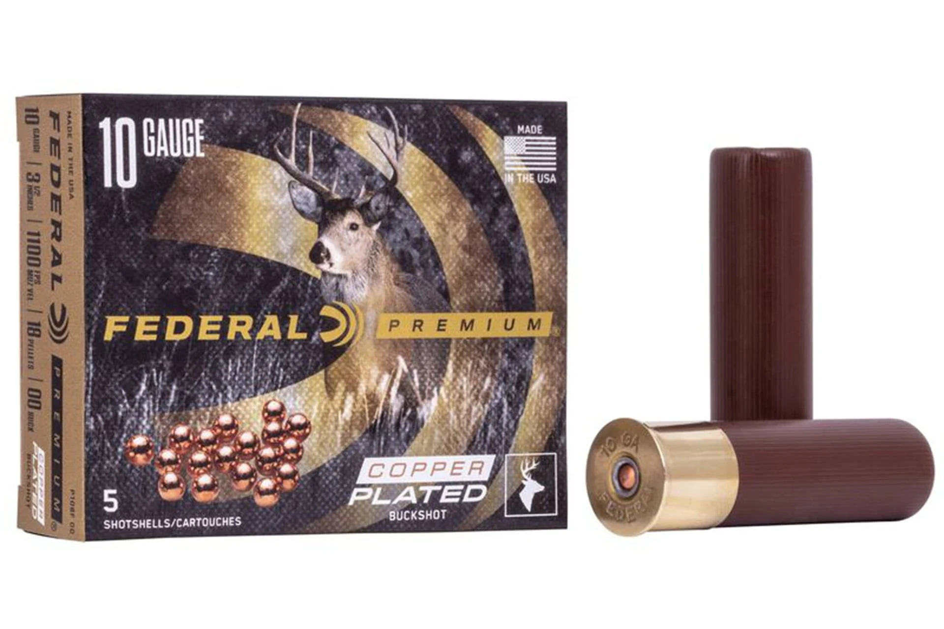 Federal P108F00 Premium Buckshot 10Gauge 3.50" 18Pellets 2 1/4oz 00BuckShot - P108F00