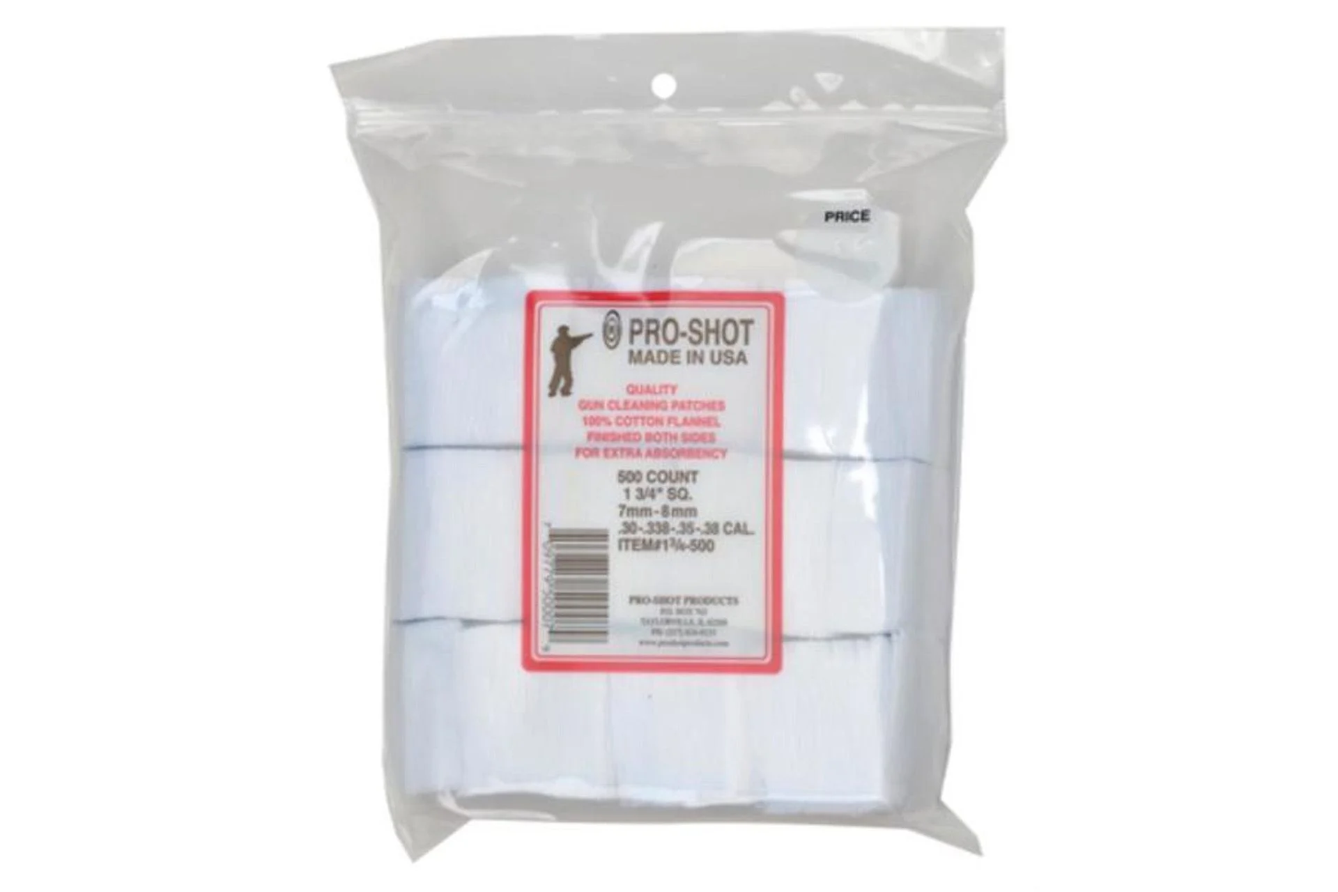 Pro-Shot Products, 1 3/4-500, Patch, 1.75", For 7MM-38 Caliber, 500 Pack - PST134500
