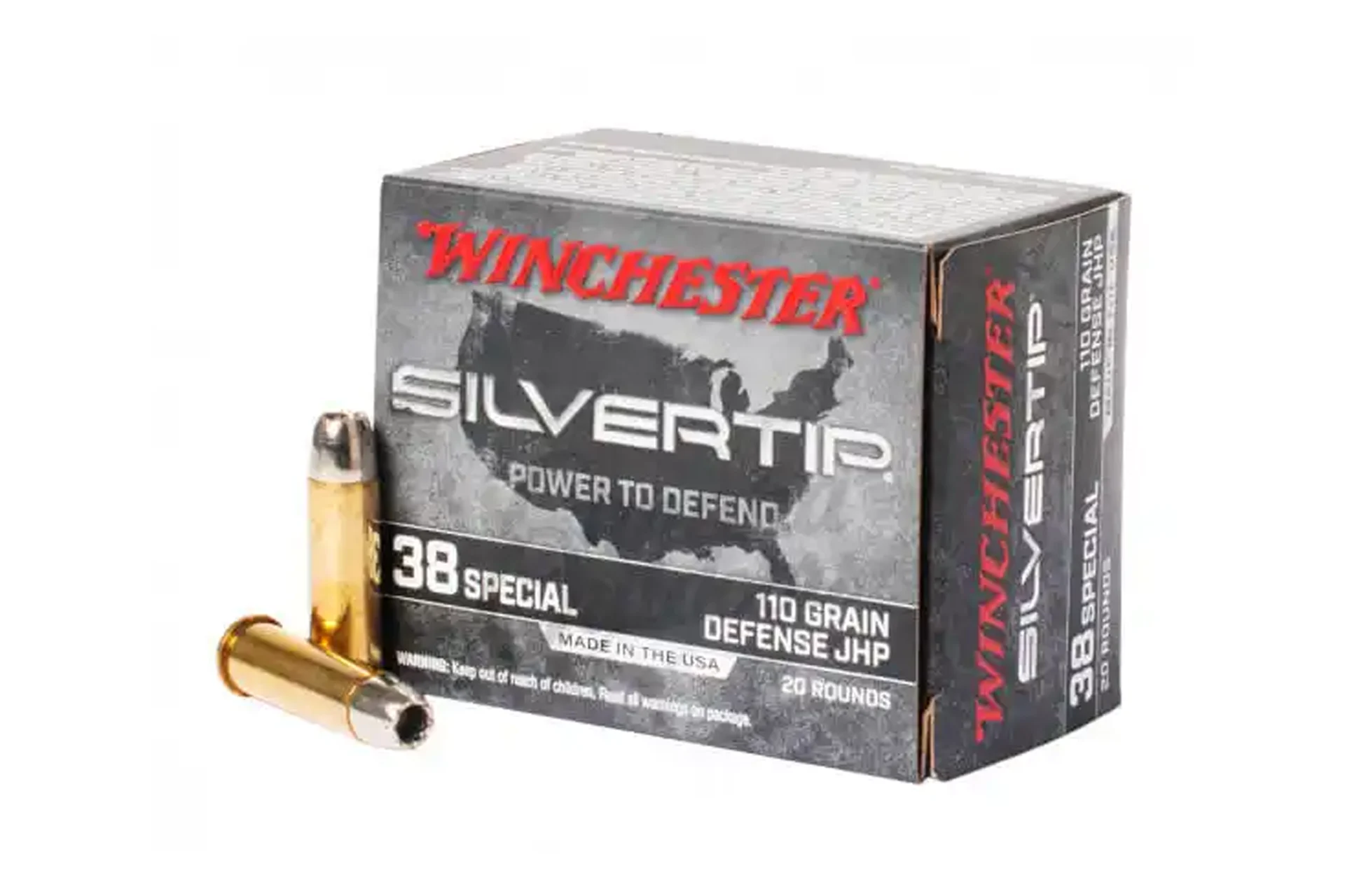 Winchester Ammunition Silvertip 38 Special 110 Grain Hollow Point Handgun Ammo - 200 round case - W38ST